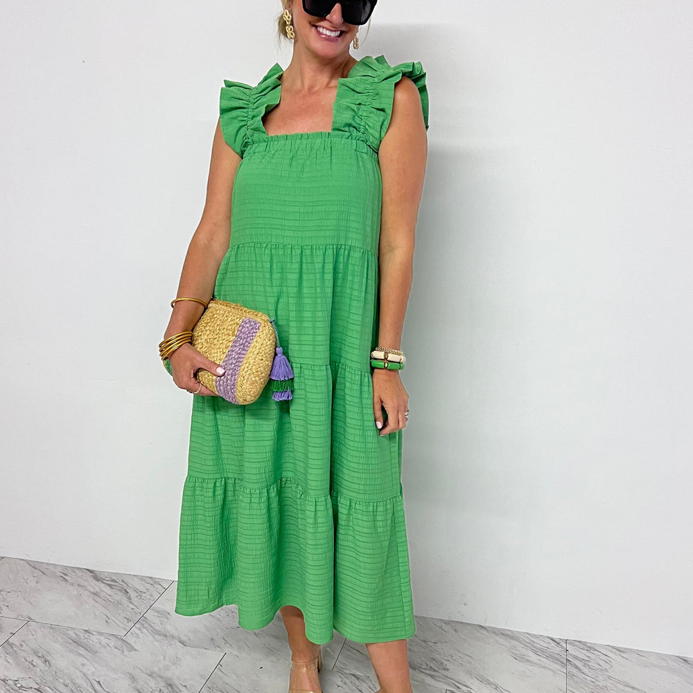 Tylee Textured Maxi Dress (Green)