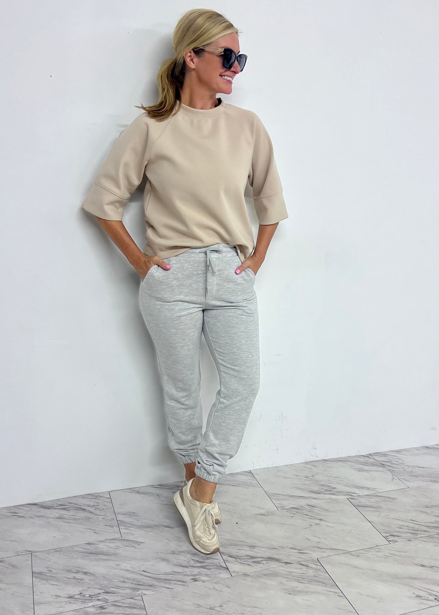 Lounge Scuba Top (Taupe)