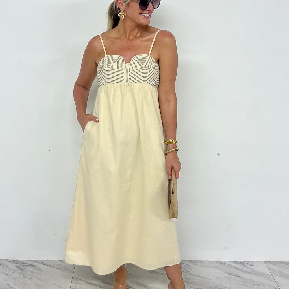 Astra Sand Midi Dress