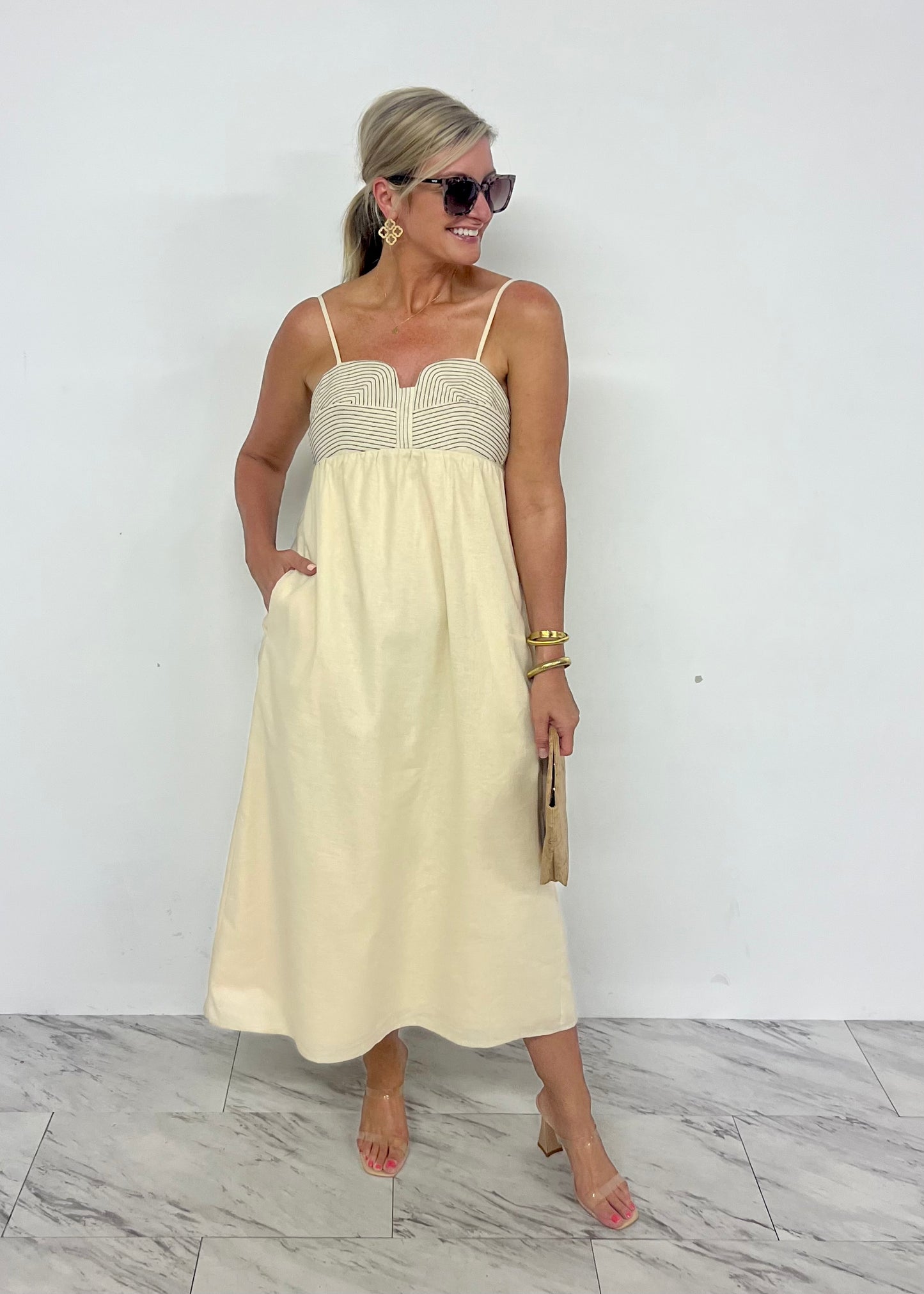Astra Sand Midi Dress