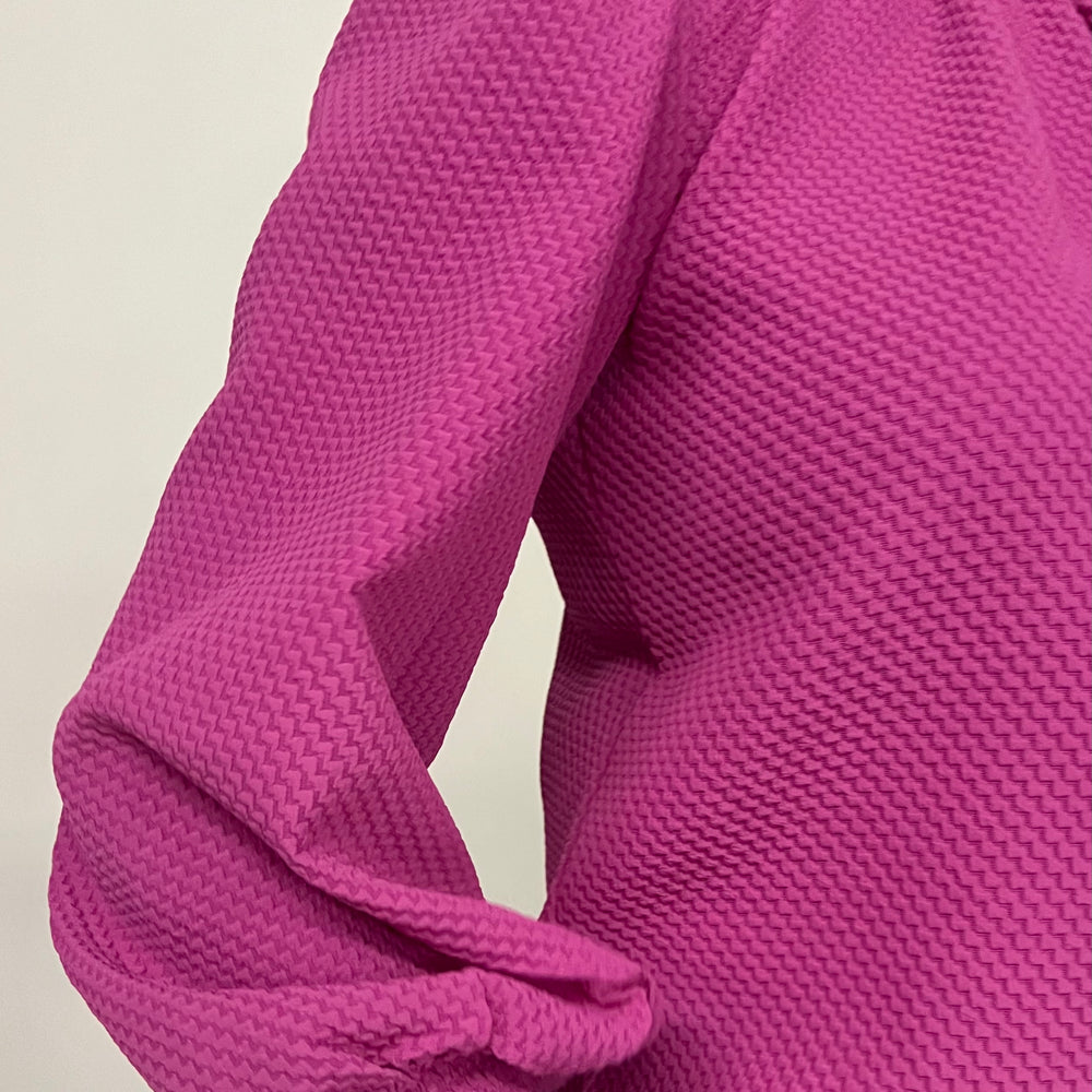 La La Long Sleeve Textured Top (Pink)