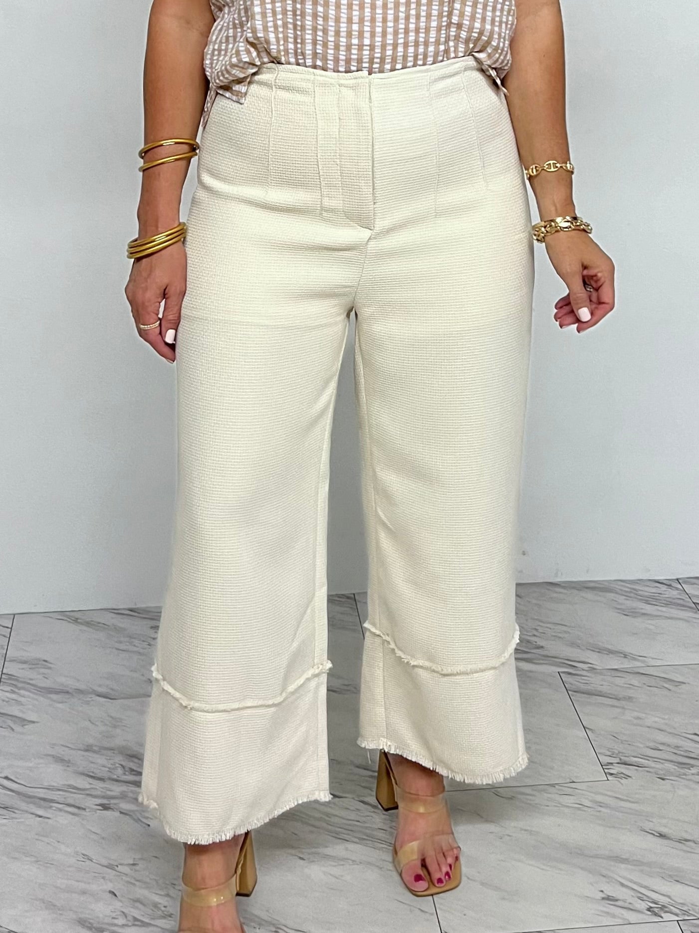 Evie Crop Pants (Beige) - FINAL SALE