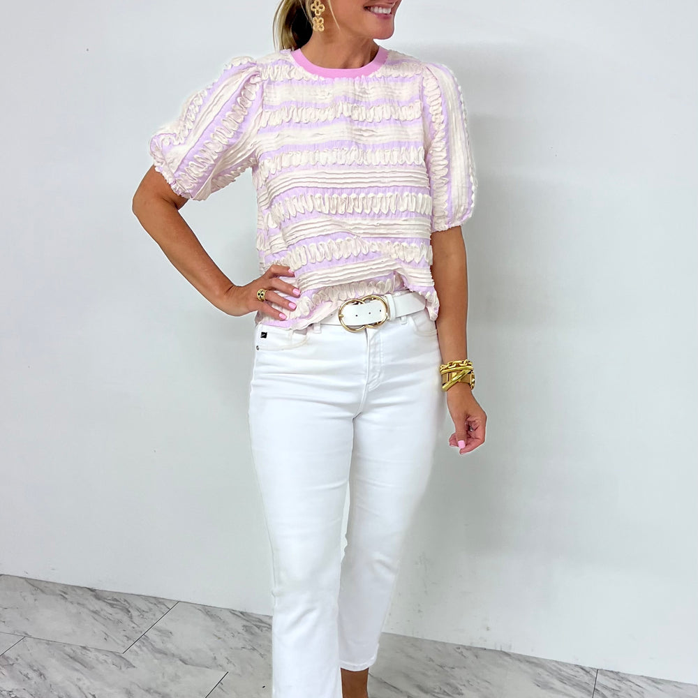 
                  
                    Southern Belle Pink Stripe + Textured Top
                  
                