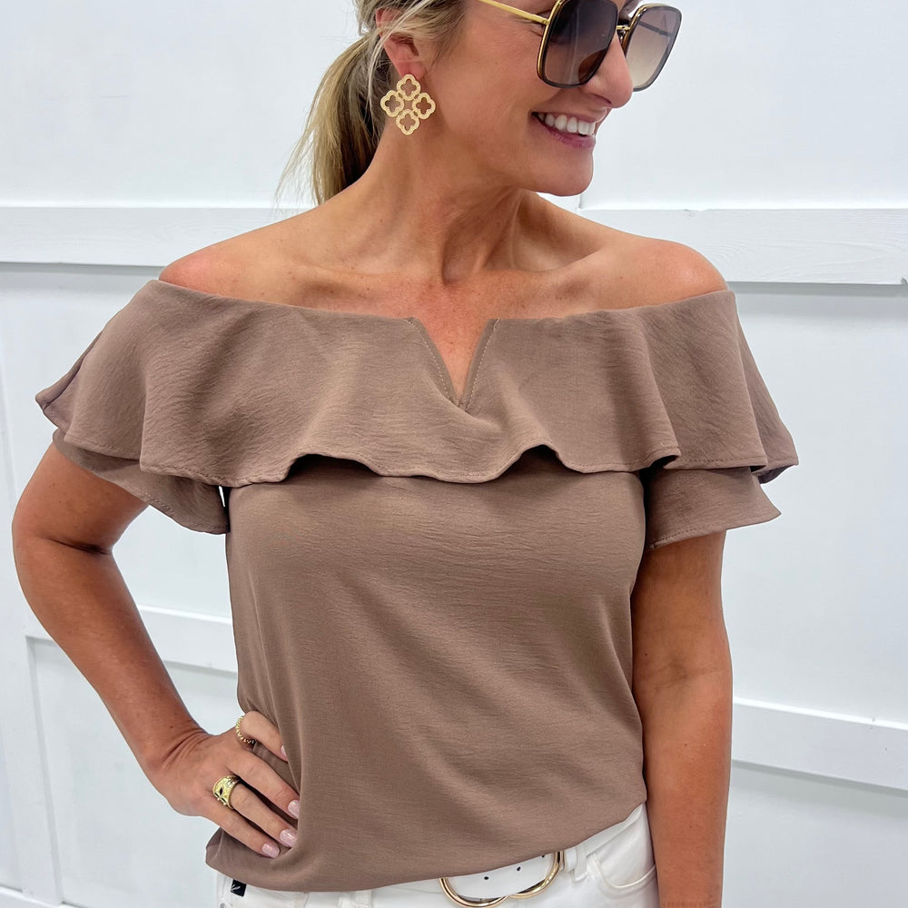 
                  
                    Nadia Off The Shoulder Top (Mocha)
                  
                