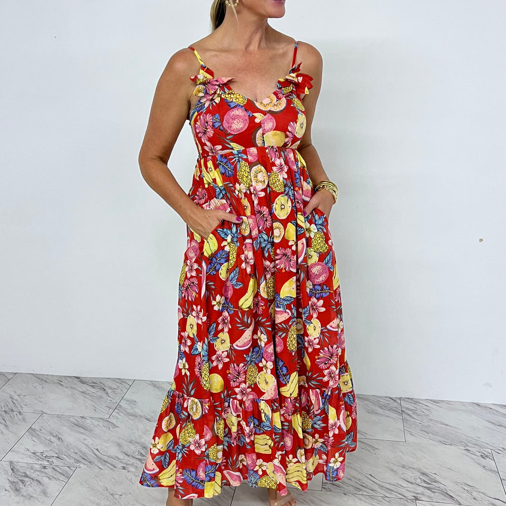 Fruit + Flower Maxi Dress