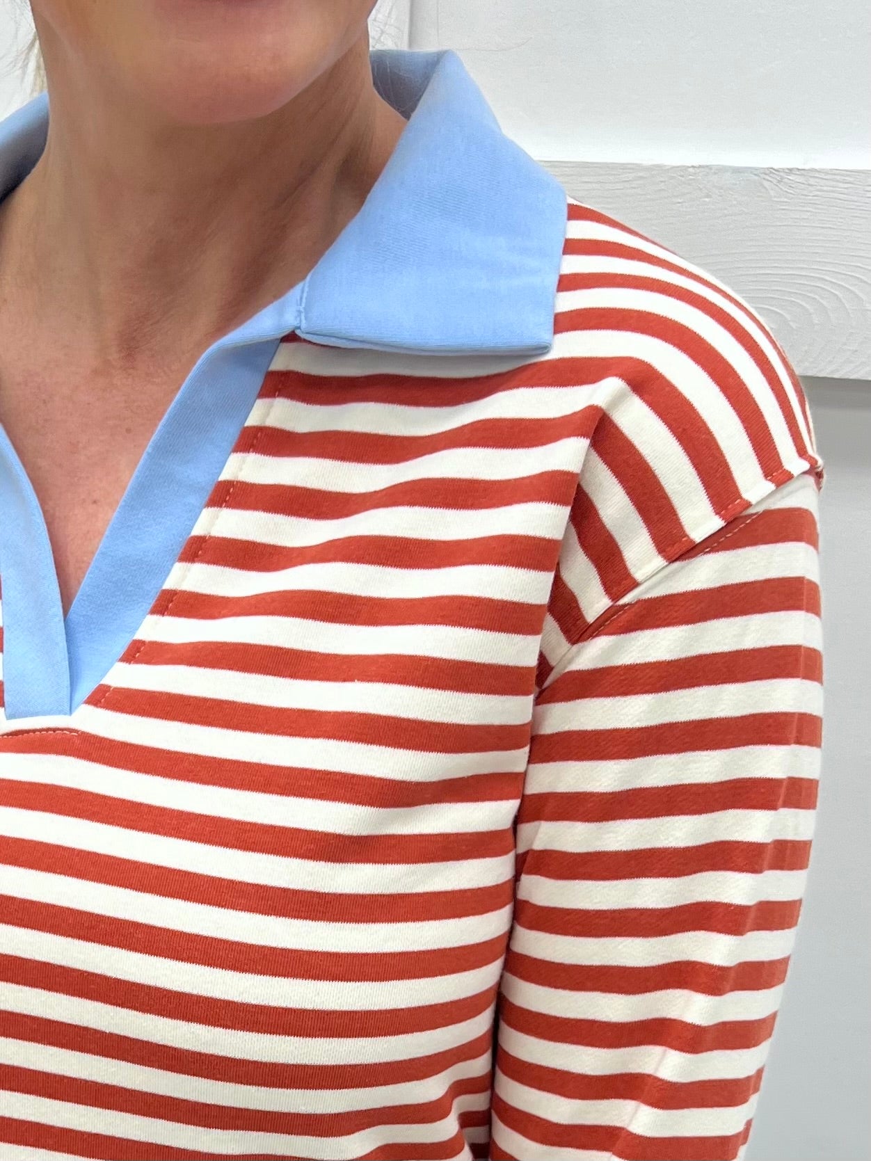 Burke Stripe + Collar Top