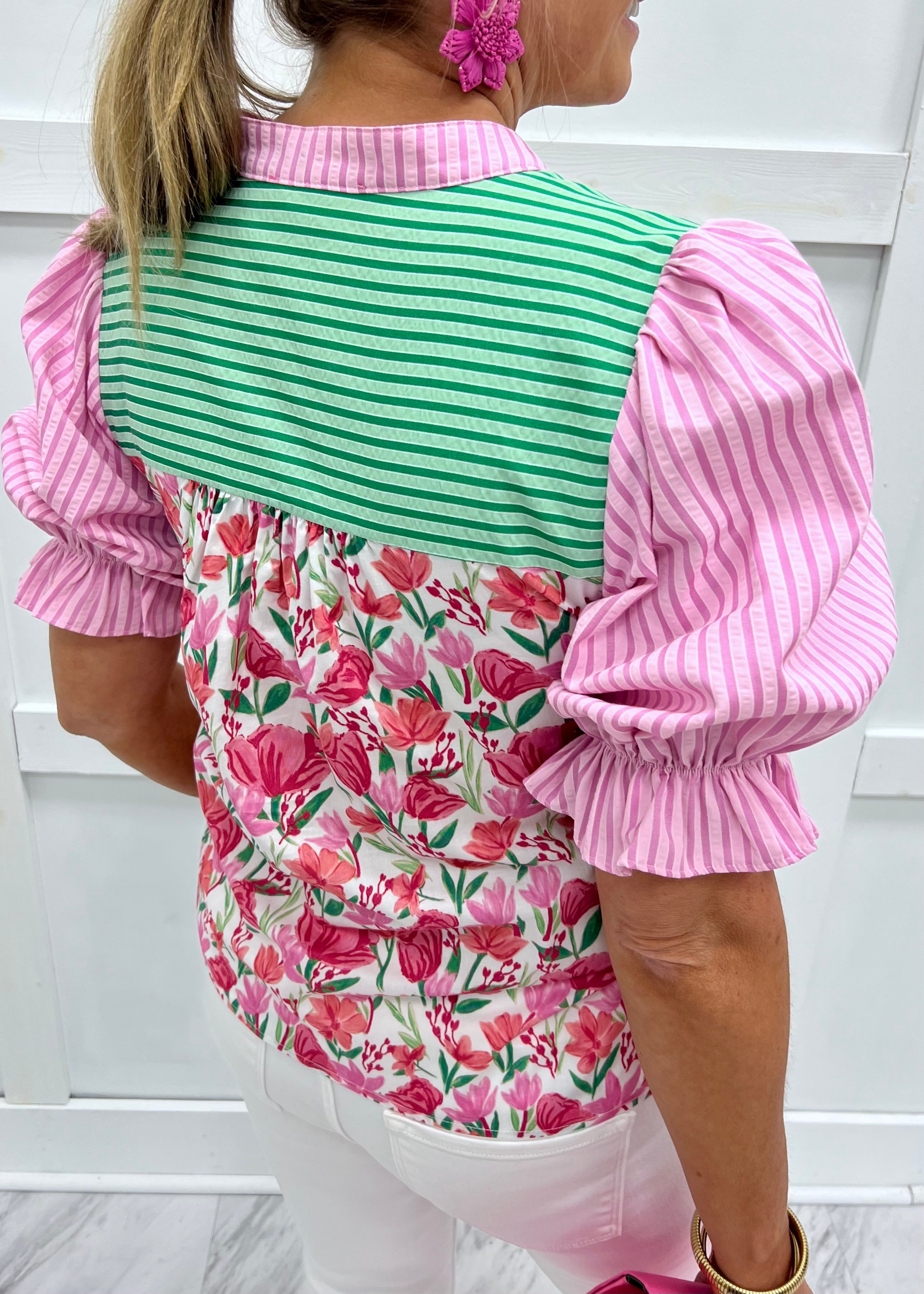 Tilly Tulip Mix Print Top-FINAL SALE – shop chartreuse