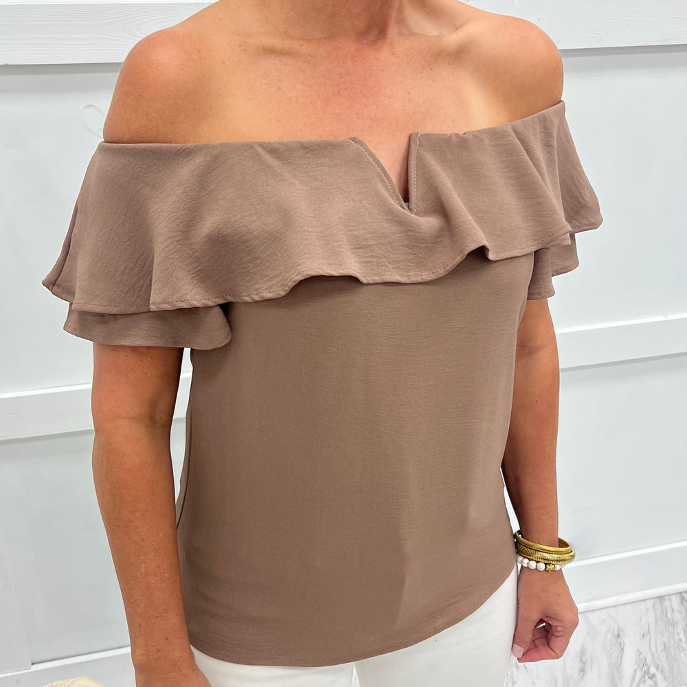 
                  
                    Nadia Off The Shoulder Top (Mocha)
                  
                