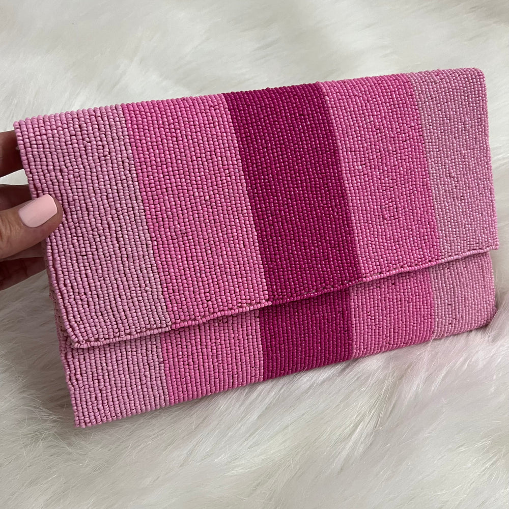 
                      
                        Lipstick Stripe Clutch
                      
                    