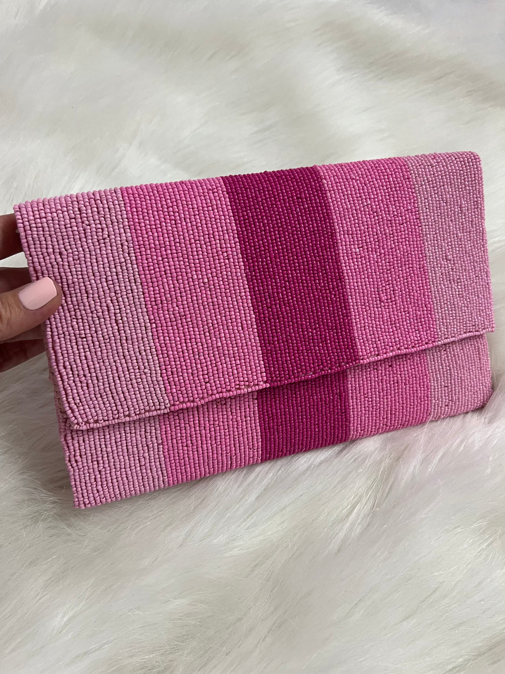 Lipstick Stripe Clutch