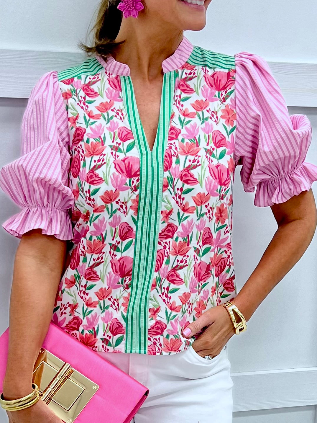 Tilly Tulip Mix Print Top-FINAL SALE – shop chartreuse