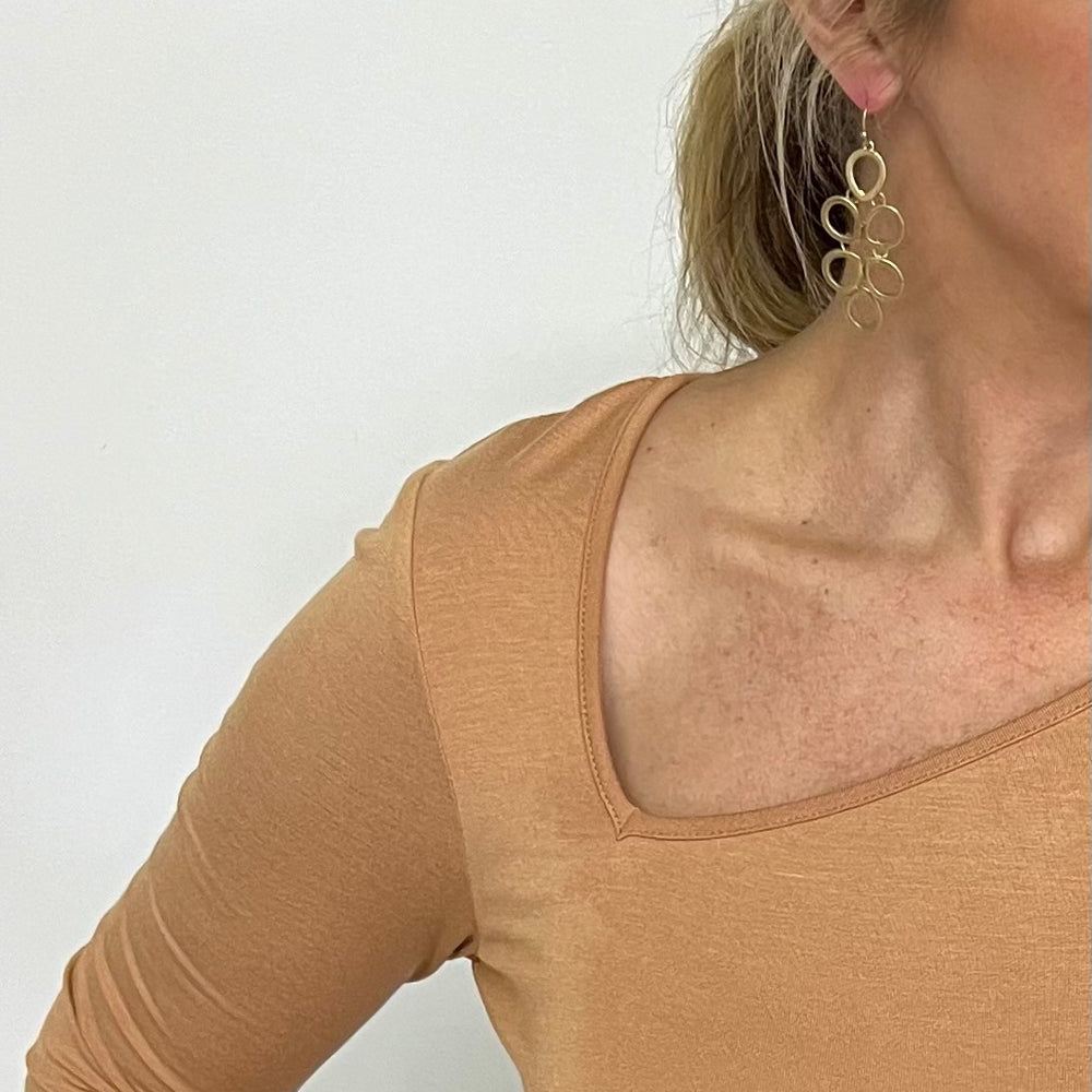 
                  
                    Chelsea Check Neck Top (Camel) - FINAL SALE
                  
                