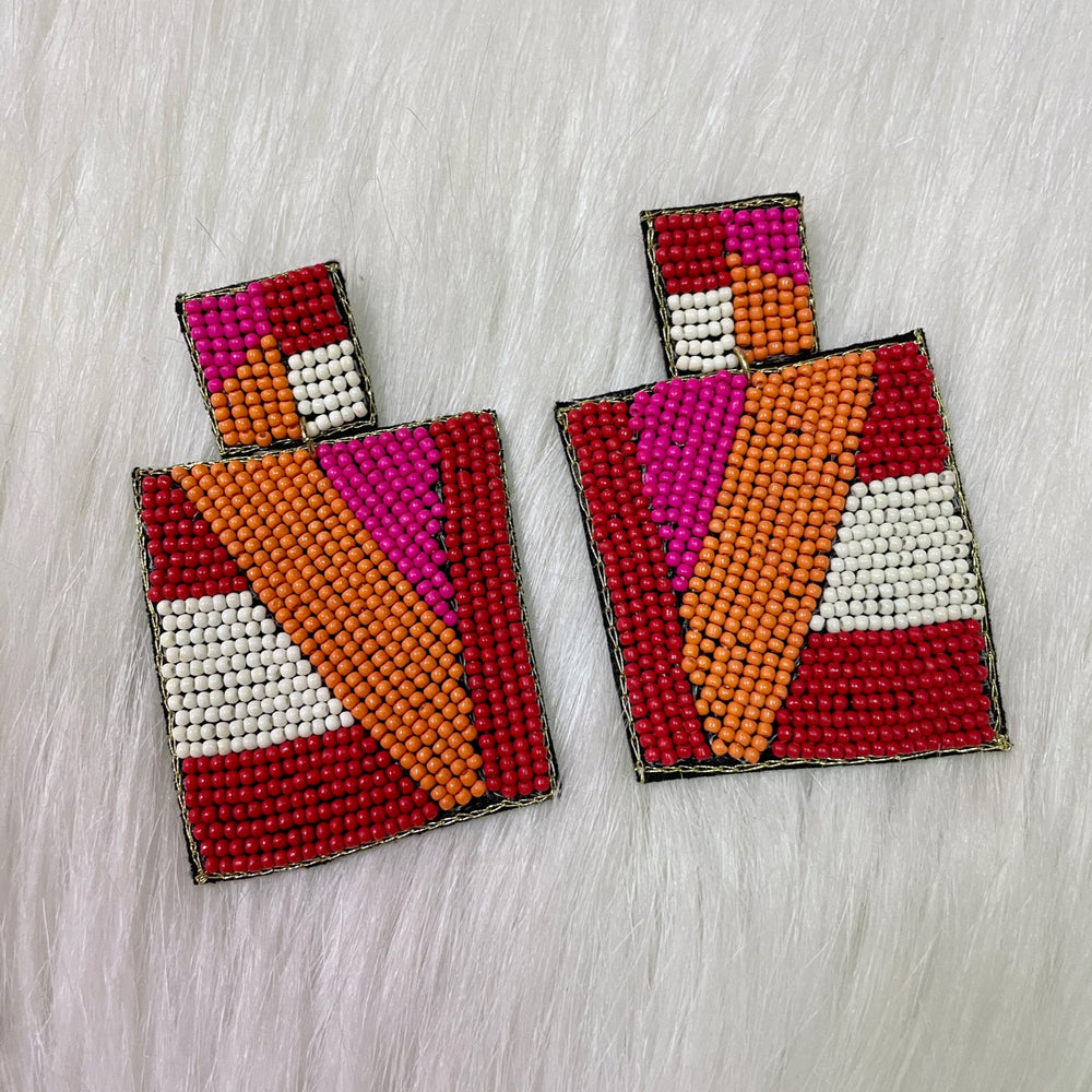 LaLa Beaded Earrings (red mix)