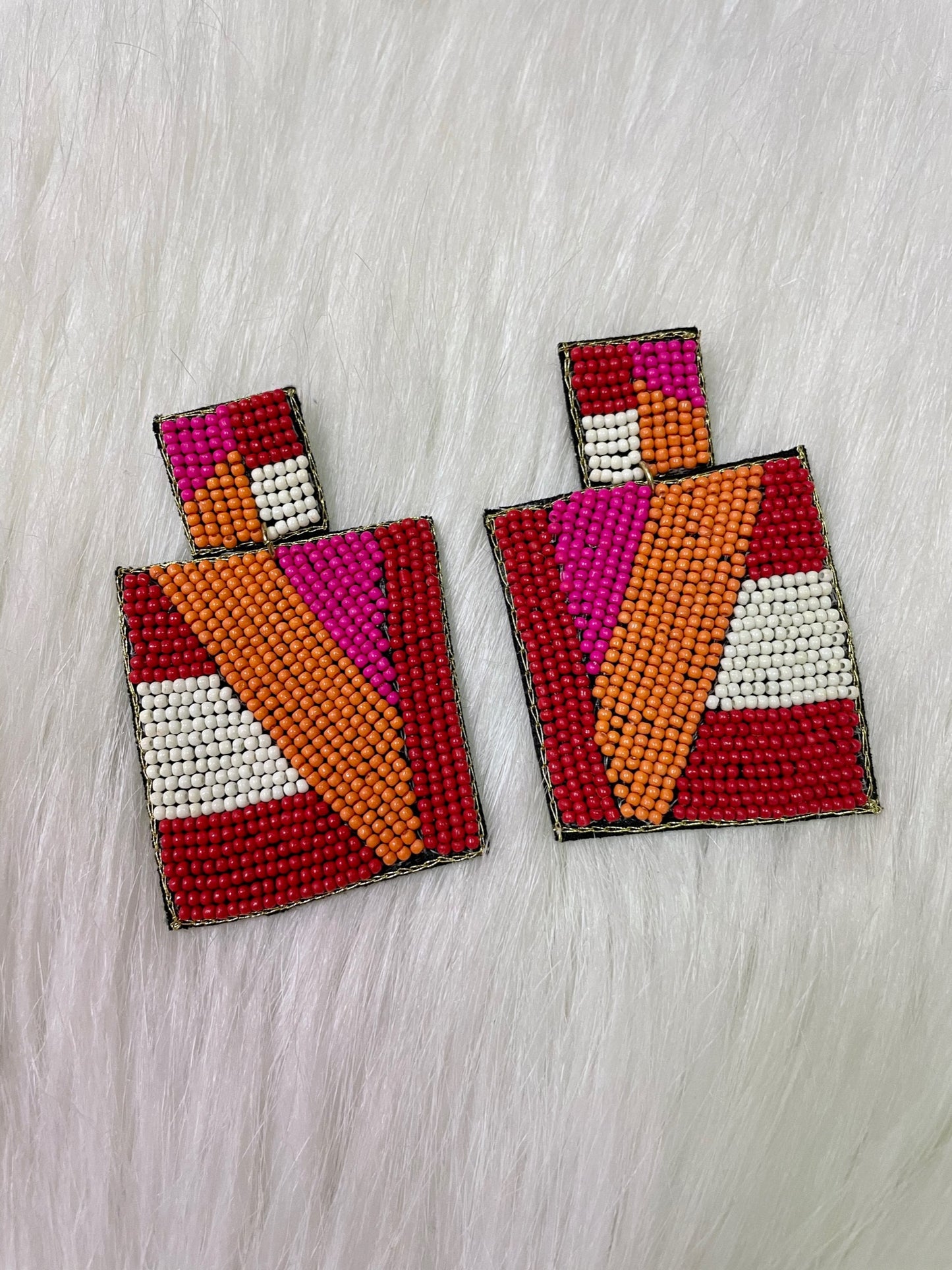 LaLa Beaded Earrings (red mix)