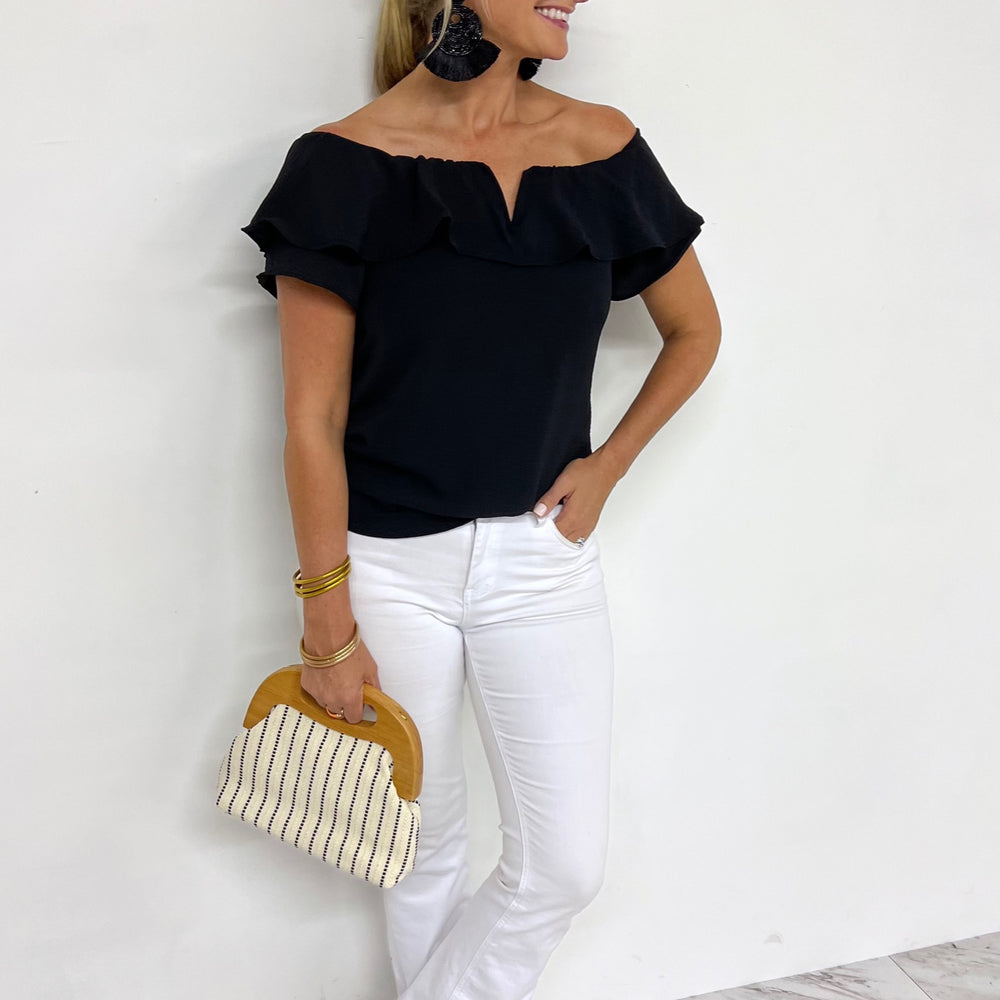 Nadia Off The Shoulder Top (Black)